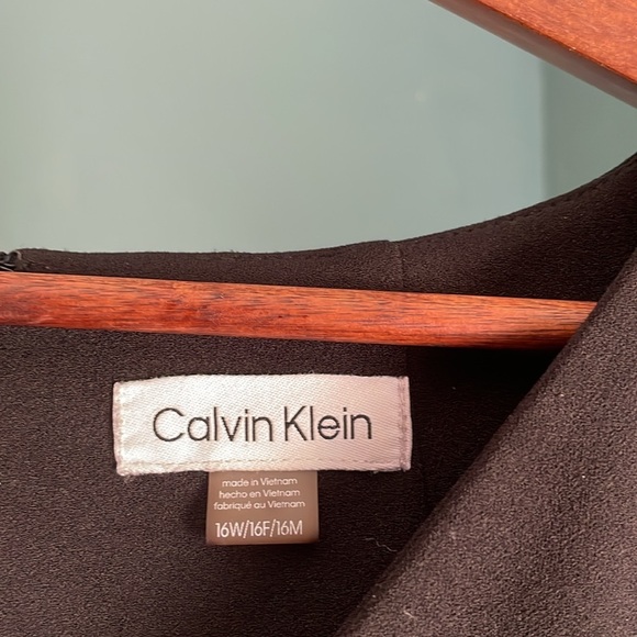 Calvin  Black Sleeveless Dress black button details down front - Picture 3 of 5